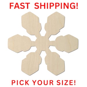 Unfinished Wooden Snowflake Shape 01, Winter Cutout, Wooden Blank Cutout, Laser Cut