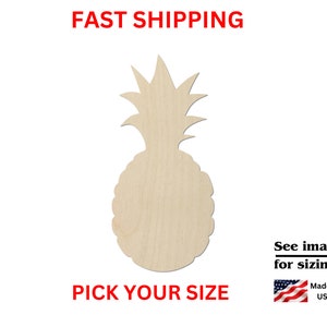 Unfinished Wooden Pineapple Shape 01 | Pineapple Fruit Cutout |Food Cooking Summer | Kitchen Dining Decor | Crafting Supplies