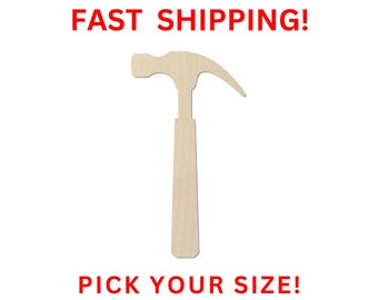 Unfinished Wooden Hammer Shape | Tool Cutout Shape | Laser Cut Blanks | Unfinished | DIY Craft Blanks