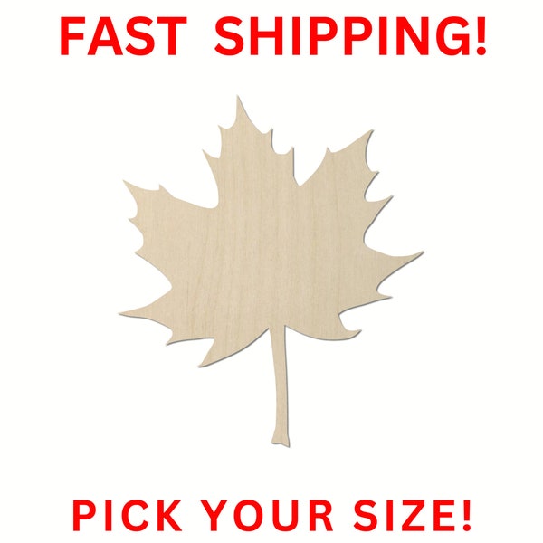 Unfinished Wooden Fall Maple Leaf Shape 01 | Fall Maple Wood Cutout Shape | Laser Cut Blanks | Unfinished | DIY Craft Blanks