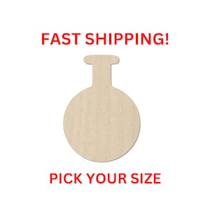 Unfinished Wooden Beaker Shape 01 | Science Beaker Blank Cutout | Craft Supplies | Bulk Wholesale