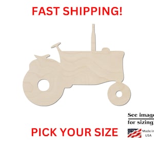 Unfinished Wooden Farm Tractor Shape | Tractor Farming Shape | Laser Cut Blanks | DIY Craft Blanks