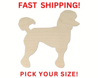 Unfinished Wooden Toy Poodle Shape 01 | Poodle Dog Cutout | Craft Supplies | Bulk Dog Cut out
