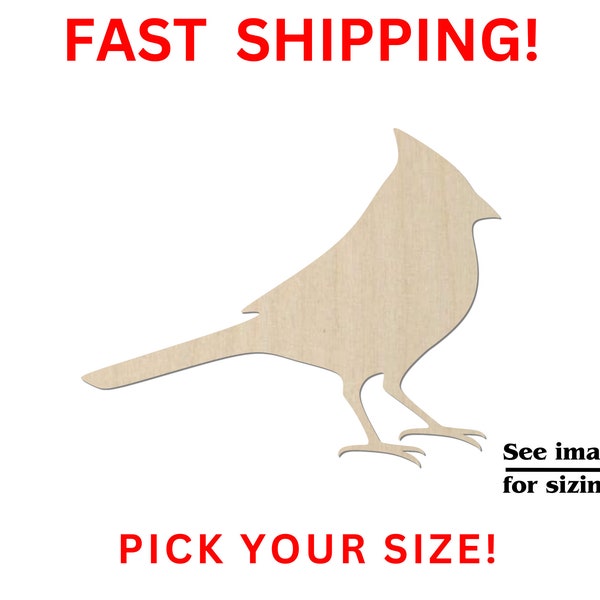 Unfinished Wooden Cardinal Shape| Cardinal Cutout | Craft Supplies | Bulk Cardinal | Memorial Bird