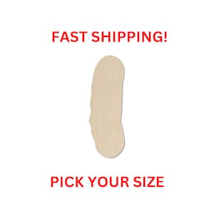 Unfinished Wooden Pickle Shape | Pickle Cutout Shape | Laser Cut Blanks | Christmas Pickle | DIY Craft Blanks