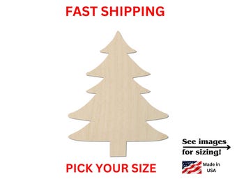Unfinished Wooden Christmas Tree Shape 07 | Unfinished Wooden Christmas Tree Cutout | Craft Supplies | Christmas Tree Cut out