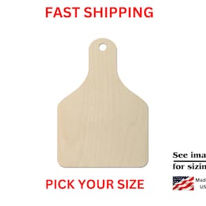 Unfinished Wooden Cow Tag Shape | DIY Craft Cow Ear Tag | Craft Supplies | Bulk Wholesale