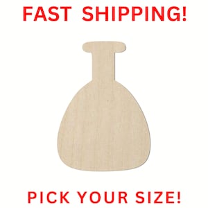 Unfinished Wooden Beaker Shape 02 | Science Beaker Blank Cutout | Craft Supplies | Bulk Wholesale