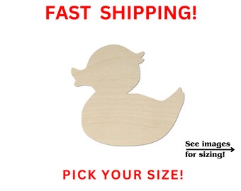 Unfinished Wooden Duck Shape | Farm Animal | Rubber Duck | Wooden Blank Cutout | Laser Cut | DIY Crafting Supplies