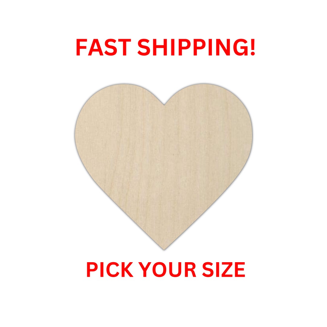 Unfinished Wooden Heart Shape Valentines Love Heart Etsy