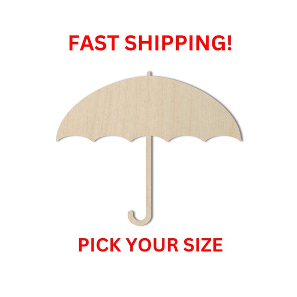 Unfinished Wooden Umbrella Shape | Umbrella Blank Cutout | Craft Supplies | Bulk Wholesale