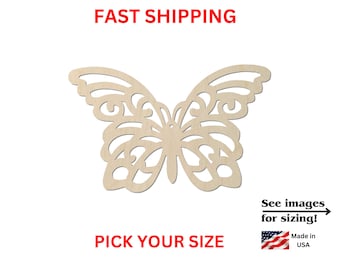 Unfinished Wooden Butterfly Shape 03 | Butterfly Insect Blanks | Crafting Blanks | Laser Cut | DIY Craft Supply