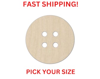 Unfinished Wooden Button Shape | Button Wood Cutouts | Wood Craft Supplies | Blank for Craft | Laser Cut | Steps | DIY Craft Cutout