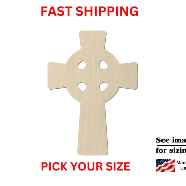 Unfinished Wooden Cross Shape 07 | Celtic Cross Blank Cutout | Laser Cut | DIY Crafting Supplies