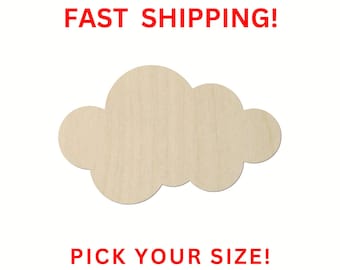Unfinished Wooden Cloud Shape 08 | Cloud Blank Cutout | Craft Supplies | Bulk Cloud | Nursery Decor