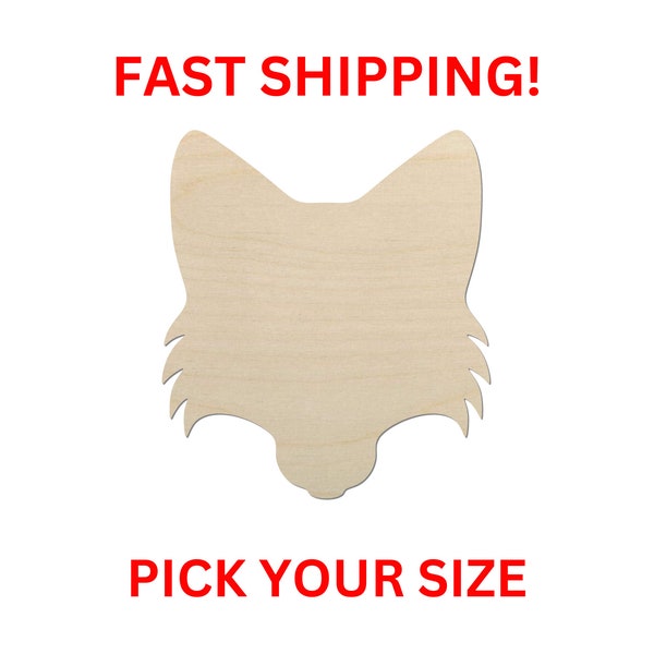 Unfinished Wooden Fox Head Shape | Fox Head Blank Cutout | Crafting Supplies | Bulk Fox | DIY Craft | Laser Cut