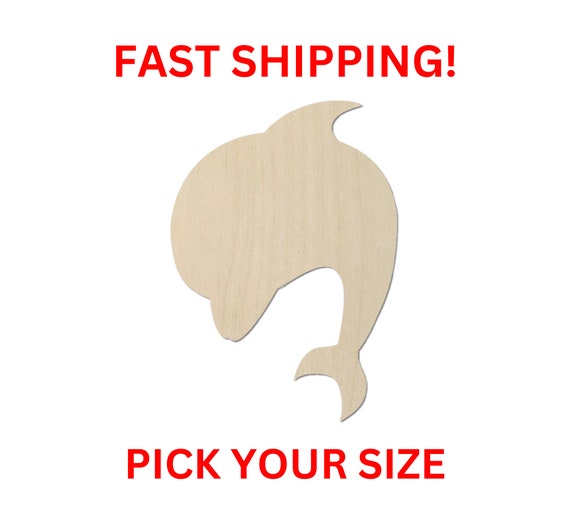 Dolphin - Laser Cut Out Unfinished Wood Craft Shape SEA47 Dolphin - Laser Cut Out Unfinished Wood Craft Shape SEA47