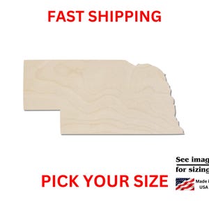 Unfinished Wooden Nebraska State Shape | USA State Cutout | Crafting Supplies | Bulk States