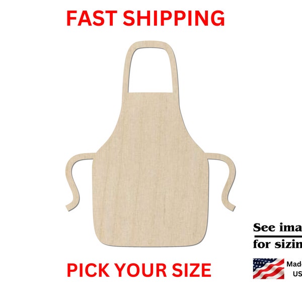 Unfinished Wooden Apron | Unfinished Wood Apron Cutout | Craft Supplies | Apron Cut out
