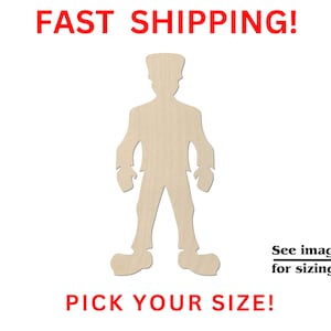 Unfinished Wooden Frankenstein Shape | Halloween Cutout | DIY Craft | Crafting Supplies | Bulk Wholesale