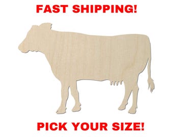 Unfinished Wooden Cow Heifer Shape | Farm Animal Cutouts  | Crafting Blanks | Laser Cut | DIY Craft Supply