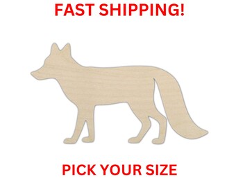 Unfinished Wooden Fox Shape | Fox Wood Cutout Shape | Laser Cut Blanks | Unfinished | DIY Craft Blanks