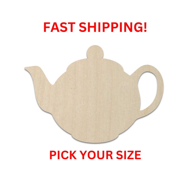 Unfinished Wooden Teapot Shape | Teapot Cut Out | Kids Tea Party Decor| Craft Supplies | Crafting Blanks