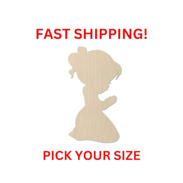 Unfinished Wooden Praying Girl Shape | Praying Child | Craft Supplies | Bulk Wholesale | Laser Cut