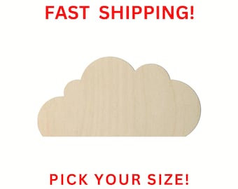 Unfinished Wooden Cloud Shape 11 | Cloud Blank Cutout | Craft Supplies | Bulk Cloud | Nursery Decor