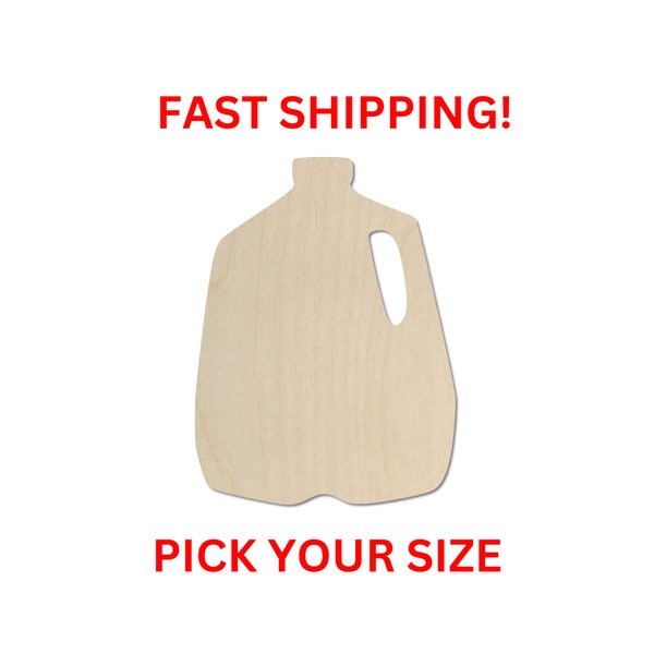 Unfinished Wooden Milk Jug Shape | Gallon Jug Cutout | Juice Tea Water Jug DIY Craft Supplies | Crafting Supplies