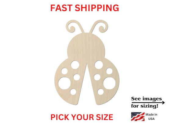 Ladybug - Laser Cut Out Unfinished Wood Craft Shape BUG4 Ladybug - Laser Cut Out Unfinished Wood Craft Shape BUG4