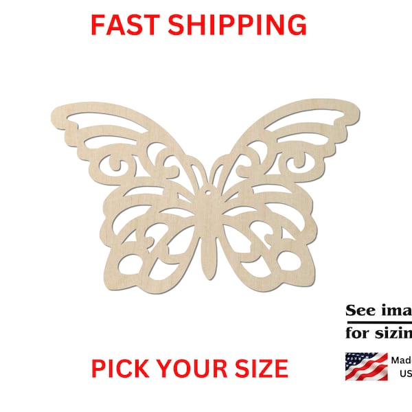 Unfinished Wooden Butterfly Shape 03 | Butterfly Insect Blanks | Crafting Blanks | Laser Cut | DIY Craft Supply