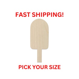 Unfinished Wooden Popsicle Shape 02 | Summer Ice Cream Wood Cutout Shape | Laser Cut Blanks | DIY Craft Blanks
