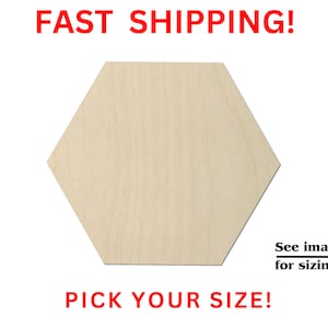100PCS Hexagon Wood Pieces Unfinished Wood Hexagon Pieces 1.5x1.3x0.2 Inch  Na