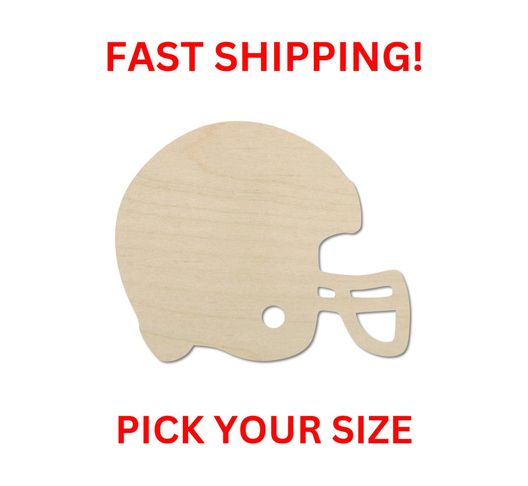 Unfinished Wooden Football Helmet Shape Football Helmet Cutout Craft