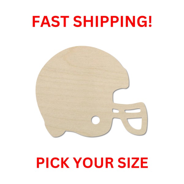 Unfinished Wooden Football Helmet Shape | Football Helmet Cutout | Craft Supplies | Bulk Wholesale | Sports Football Helmet