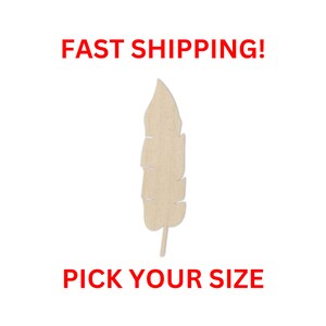 Unfinished Wooden Feather Shape | Feather Wood Cutout Shape | Laser Cut Blanks | Unfinished | DIY Craft Blanks
