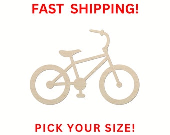 Unfinished Wooden Bicycle Shape | Bike Wood Cutout Shape | Laser Cut Blanks | Unfinished | DIY Craft Blanks