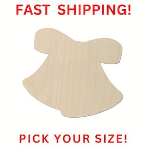 Unfinished Wooden Bell Shape | Laser Cut Bells | Crafting Supplies | Winter Bells Holiday Decoration Kids