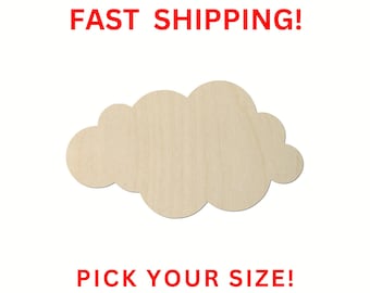 Unfinished Wooden Cloud Shape 06 | Cloud Blank Cutout | Craft Supplies | Bulk Cloud | Nursery Decor