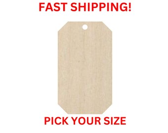 Unfinished Wooden Gift Tag Shape 09 | Wood Cutout Shape | Laser Cut Blanks | Unfinished | DIY Craft Blanks