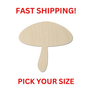 Unfinished Wooden Mushroom Shape 02 |  Laser Cut | Unfinished Wood Cutout Shapes Fruit Vegetable Garden Spring Plant