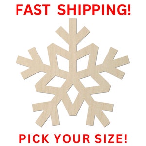 Unfinished Wooden Snowflake, Winter Cutout, Wooden Blank Cutout, Laser Cut Winter Christmas Snow