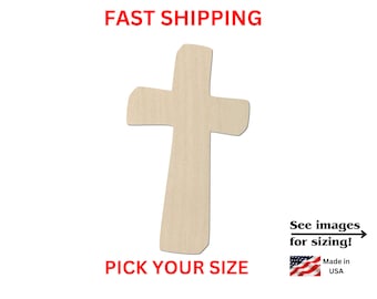 Unfinished Wooden Cross Shape 05 | Religious Cross Blank Cutout | Laser Cut | DIY Crafting Supplies