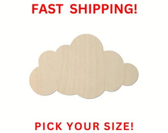 Unfinished Wooden Cloud Shape 02 | Cloud Blank Cutout | Craft Supplies | Bulk Cloud | Nursery Decor