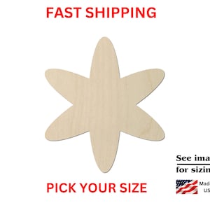 Unfinished Wooden Asterisk Shape | Number Symbol | Asterisk Blank Cutout | Craft Supplies | Laser Cut