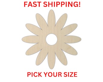 Unfinished Wooden Daisy Shape | Unfinished Wooden Daisy Flower Cutout | Craft Supplies | Laser Cut | Bulk Daisy Blank