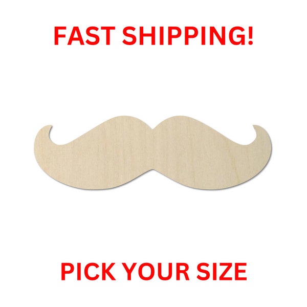 Unfinished Wooden Mustache Shape | DIY Craft | Craft Supplies | Bulk Wholesale | Laser Cut