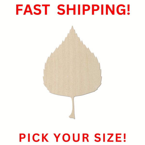 Unfinished Wooden Birch Leaf Shape | Wood Cutout Shape | Laser Cut Blanks | Unfinished | DIY Craft Blanks | DIY Crafting Supply