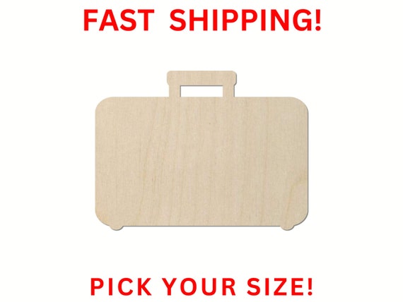 Decor Suitcase - Laser Cut Out Unfinished Wood Craft Shape TRP22 Decor Suitcase - Laser Cut Out Unfinished Wood Craft Shape TRP22